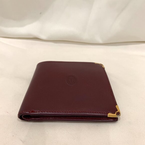 Cartier Red Leather Coin Case/Wallett Sku#84375  (Gently Used, wear) - Picture 3 of 12
